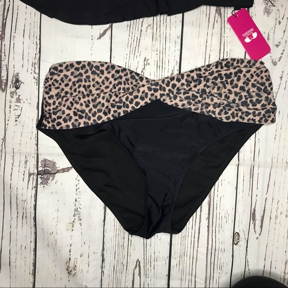 One Shoulder Bikini Top Ruffle animal print - Picture 4 of 13
